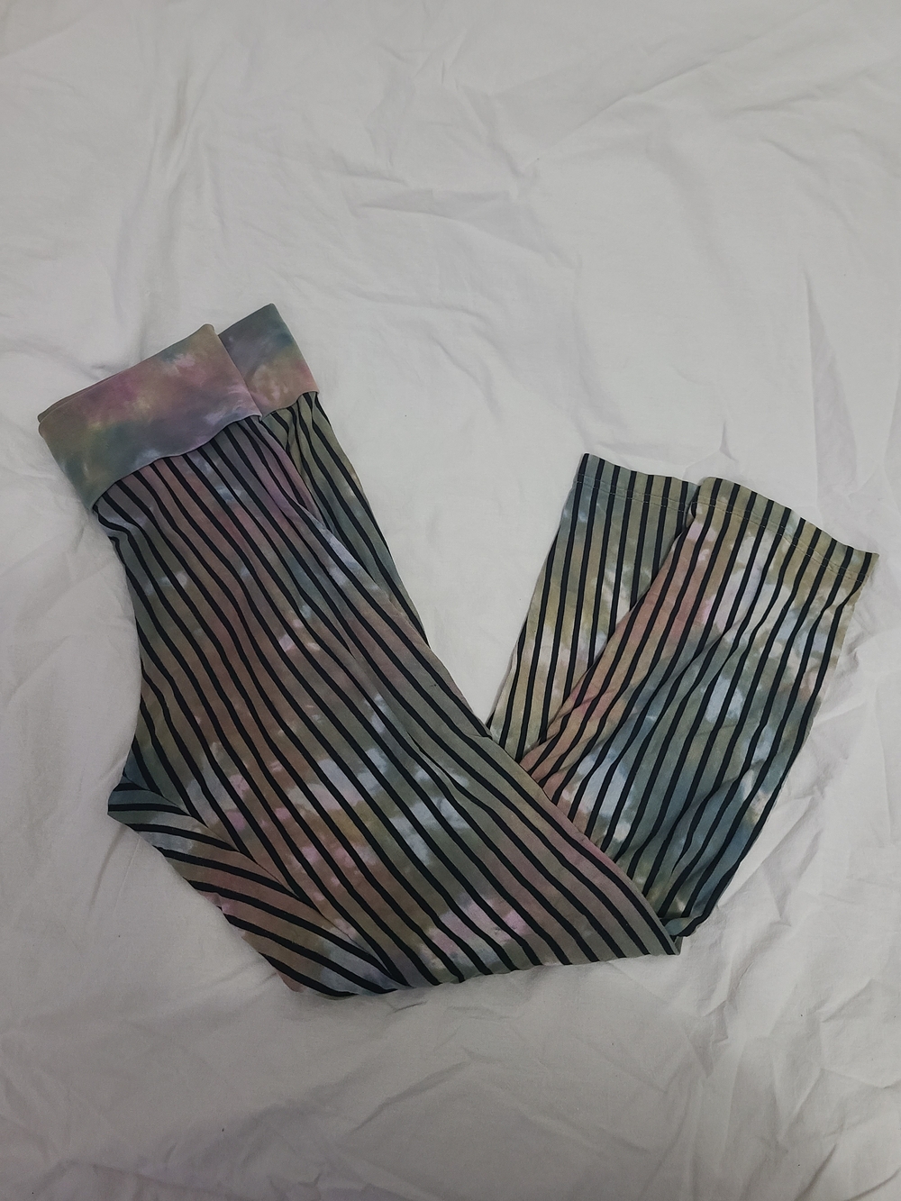 Vintage EUC Hardtail Forever Stripped Tie Dye Leggings SZ MED